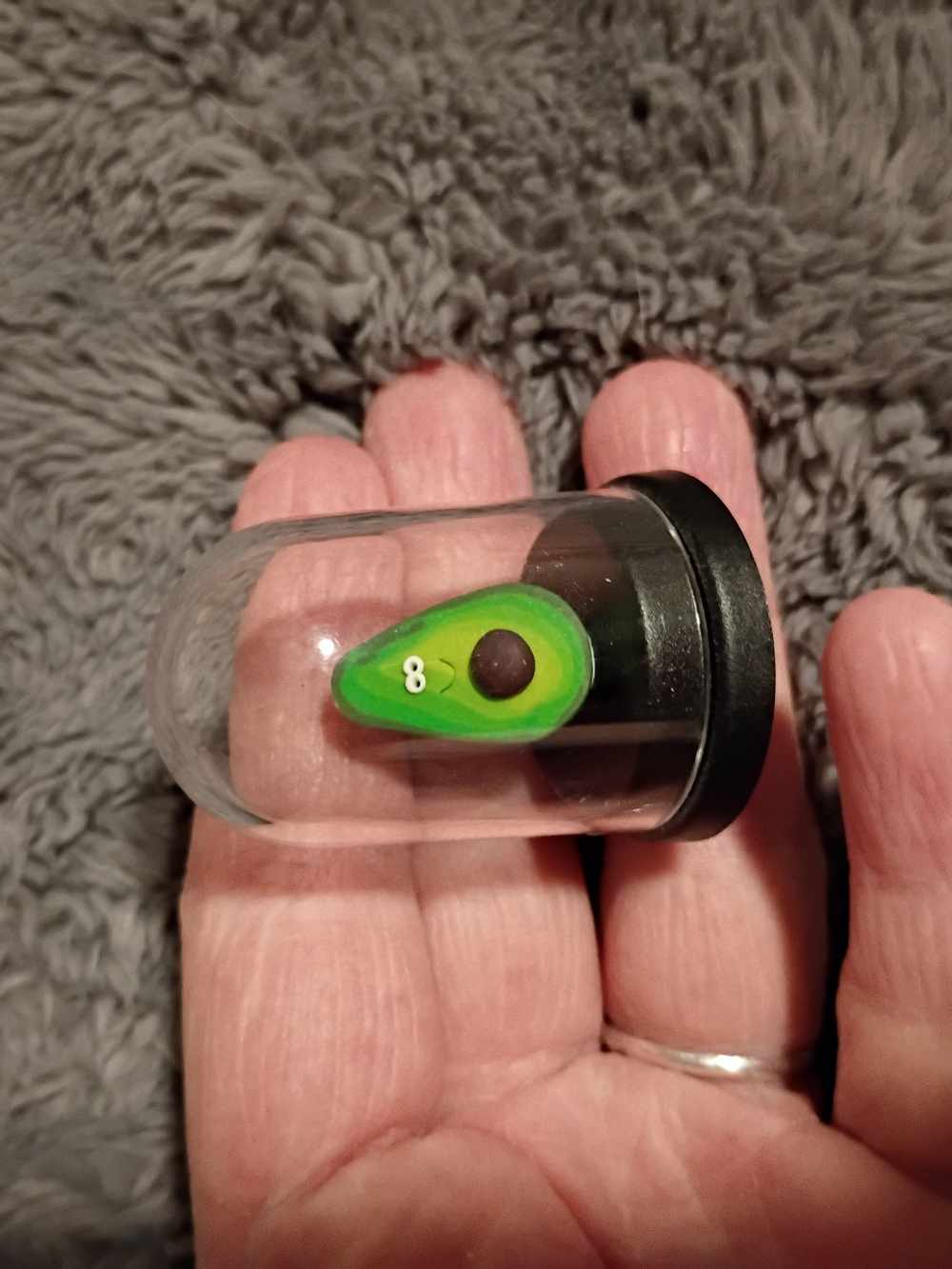 Cute Avocado In A Jar Clay Figure